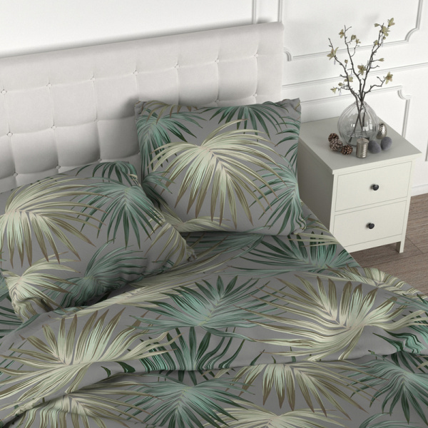 Постельное белье Для Snoff Пальма (2-спальное с европростыней, сатин)