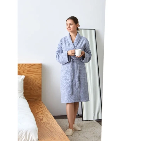 Халат махровый Комус Roesia 50-52 (L-XL) серый