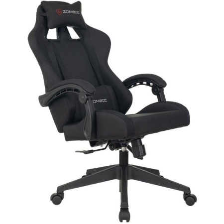 Кресло игровое Zombie Predator черное (ткань/пластик)