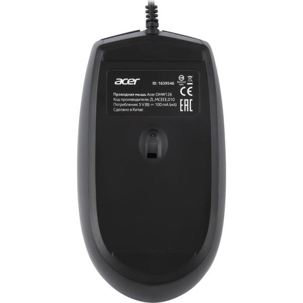 Мышь проводная Acer OMW126 черная (ZL.MCEEE.010)