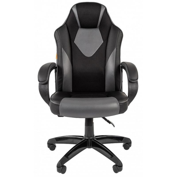Кресло игровое Chairman Game 17 серое/черное (экокожа/ткань, пластик)