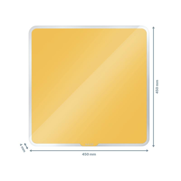 Доска стеклянная 45х45 см магнитно-маркерная Leitz Cosy желтая