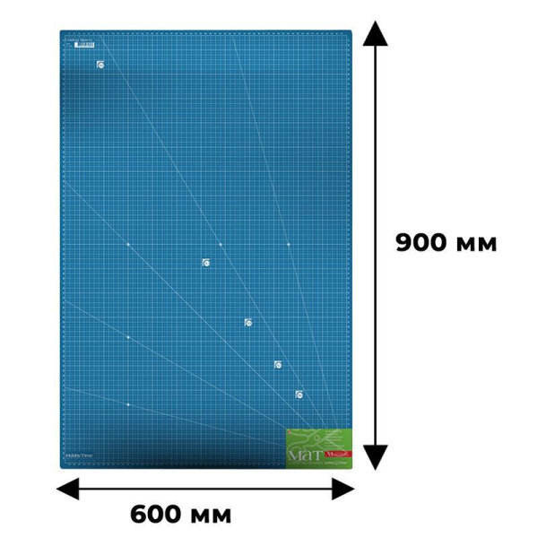Коврик на стол Hobby Time 900х600 мм синий двусторонний для хобби