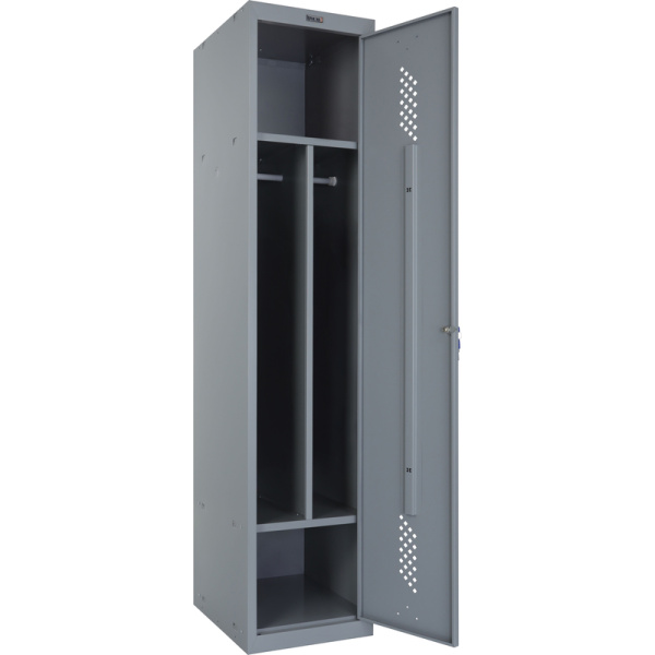 Шкаф для для одежды металлический Практик ML/LS-11-40D (серый,  400х500х1830 мм)