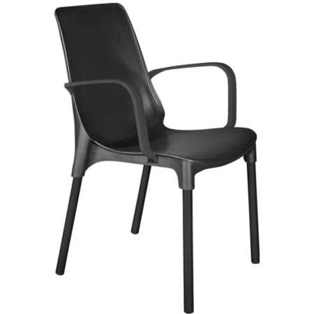 Стул обеденный Sheffilton SHT-S76 черный/черный муар (пластик)