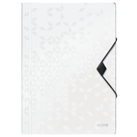 Папка на резинках Leitz Wow A4 пластиковая белая (0.7, до 150 листов)