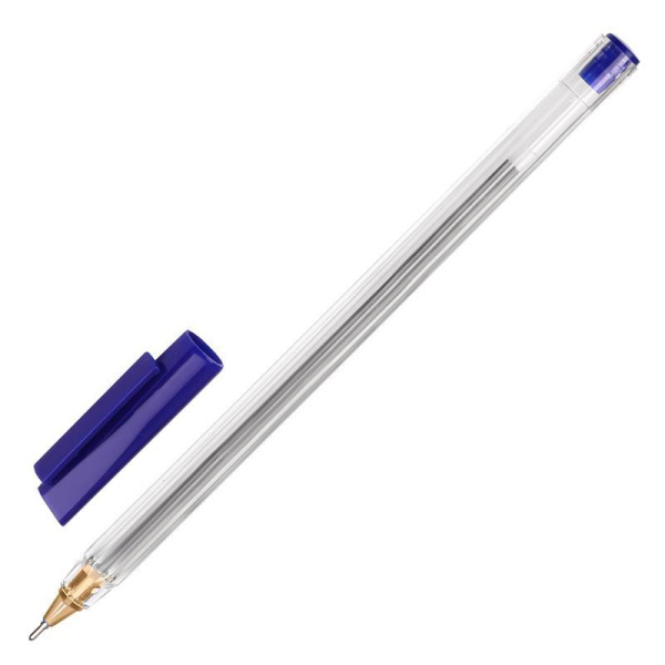 Ручка шариковая одноразовая неавтоматическая масляная синяя (толщина линии 0.7 мм)