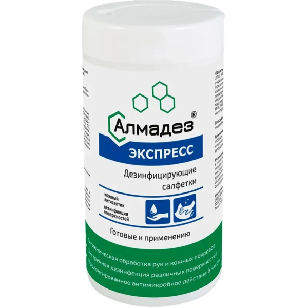 Салфетки влажные Алмадез-Экспресс дезинфицирующие (60 салфеток в  упаковке)