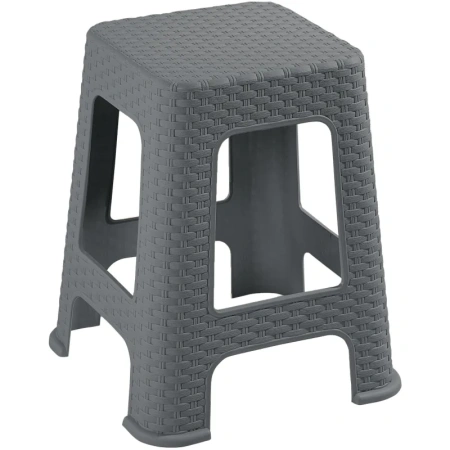 Табурет Ротанг квадратный серый (полипропилен)