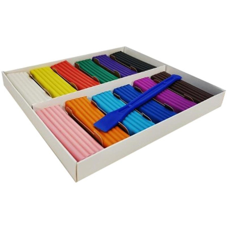 Пластилин классический Аттракционы набор 12 цветов 240 г со стеком