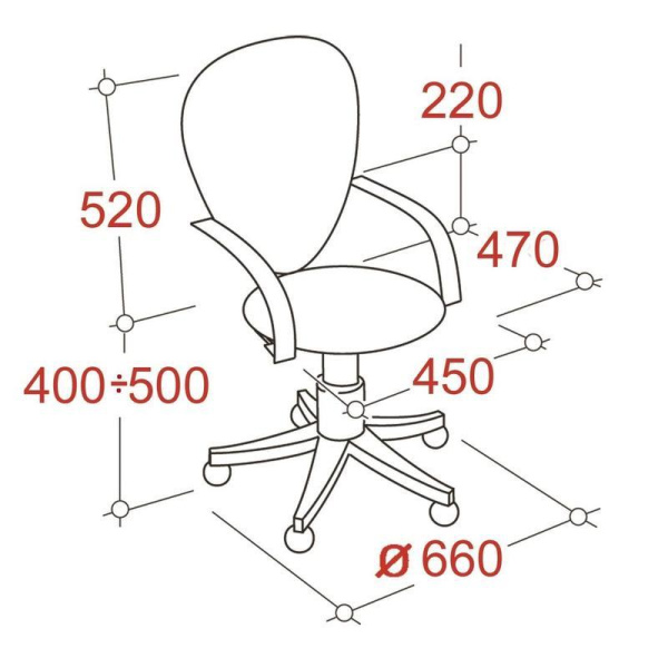 Кресло офисное Easy Chair 203 оранжевое/черное (сетка/ткань, металл)