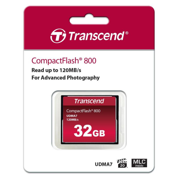 Карта памяти 32 ГБ CompactFlash (CF) Transcend CompactFlash TS32GCF800 X800