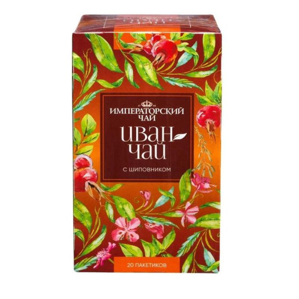 Чай пакетированный Imperial Tea Collection Иван-чай травяной с  шиповником 20 пакетиков