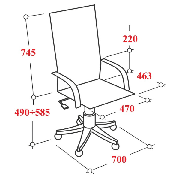 Кресло для руководителя Easy Chair SU-B-8 серое/черное (ткань, пластик)