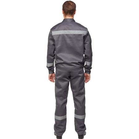 Костюм рабочий летний мужской л22-КПК с СОП темно-серый/светло-серый (размер 48-50, рост 170-176)