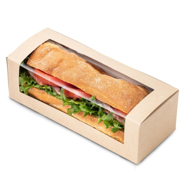 Упаковка для сэндвичей OSQ Group Baguette box 260х80х60 мм крафт (250  штук в упаковке)