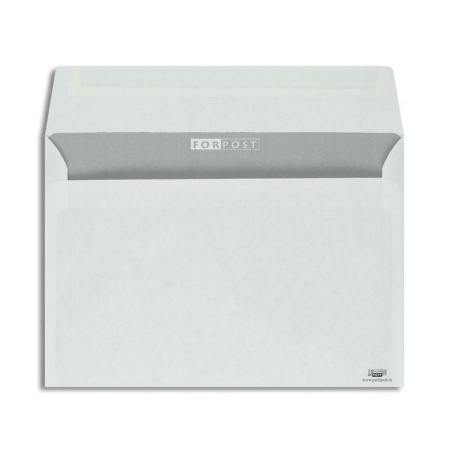 Конверт почтовый ForPost С5 (162x229 мм) Куда-Кому белый удаляемая лента (1000 штук в упаковке)