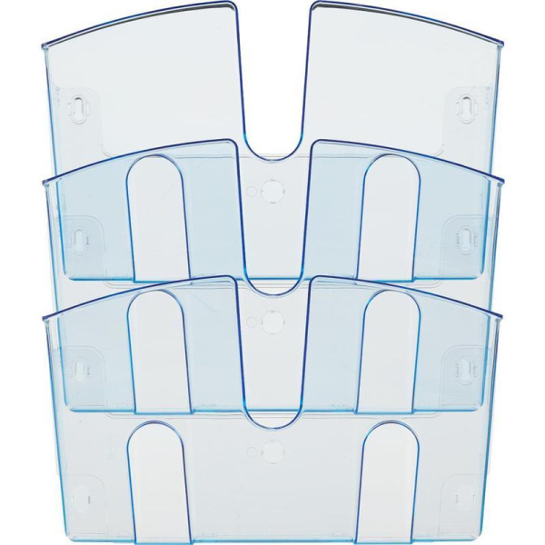 Лоток Uniplast настенный (А4, 3 отделения, синий)