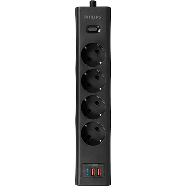 Сетевой фильтр Philips CHP8246BA/51 на 4 розетки 2 метра + 2 USB