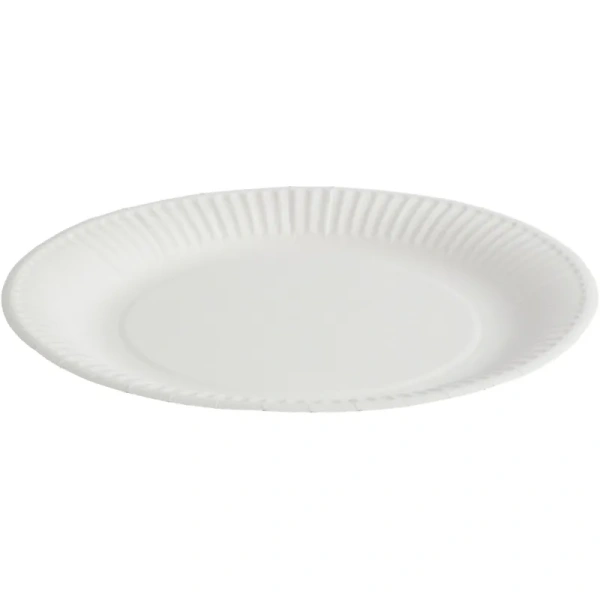 Тарелка одноразовая бумажная 230 мм белая 50 штук в упаковке