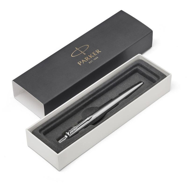 Ручка шариковая Parker Jotter синяя серебристый корпус (артикул производителя 1953170)