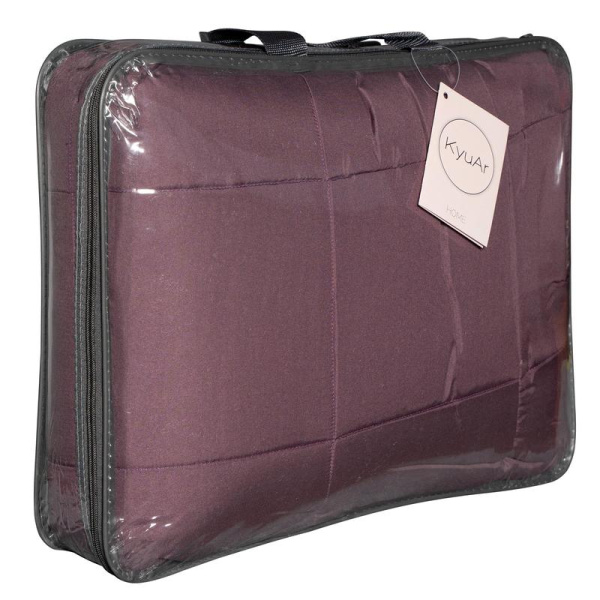 Одеяло KyuAr 150х200 см лебяжий пух/микрофибра стеганое (фиолетовое)