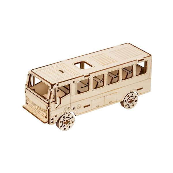 Сборная модель из дерева Rezark Пазл 3D фанера Автобус