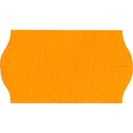 Этикет-лента волна оранжевая 22х12 мм эконом (10 рулонов по 1000 этикеток)