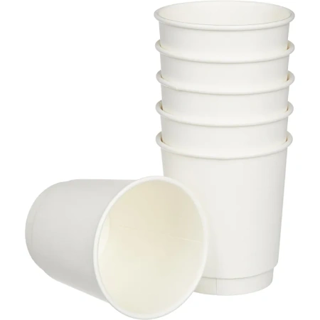 Стакан одноразовый бумажный 250 мл белый 25 штук в упаковке Комус Стандарт