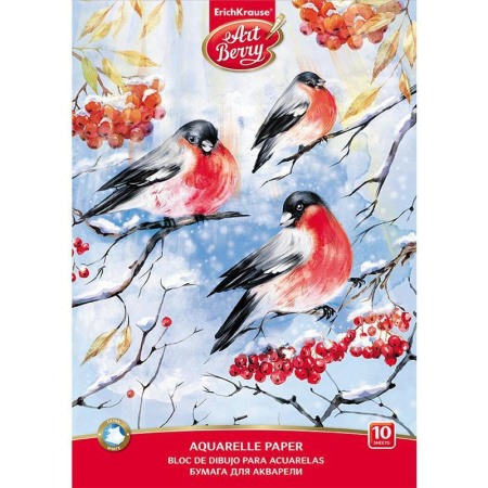 Альбом для акварели ArtBerry Снегири А4 10 листов