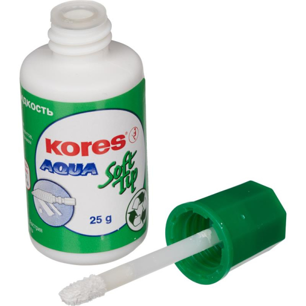 Корректирующая жидкость (штрих) Kores Soft Tip Aqua водная 25 г