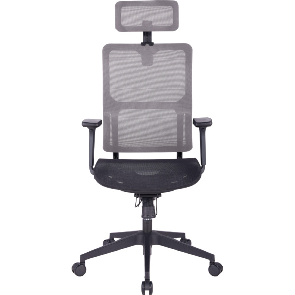 Кресло для руководителя Easy Chair 601 MC серое/чёрное (сетка, пластик)