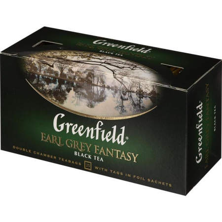 Чай Greenfield Earl Grey Fantasy черный с бергамотом 25 пакетиков