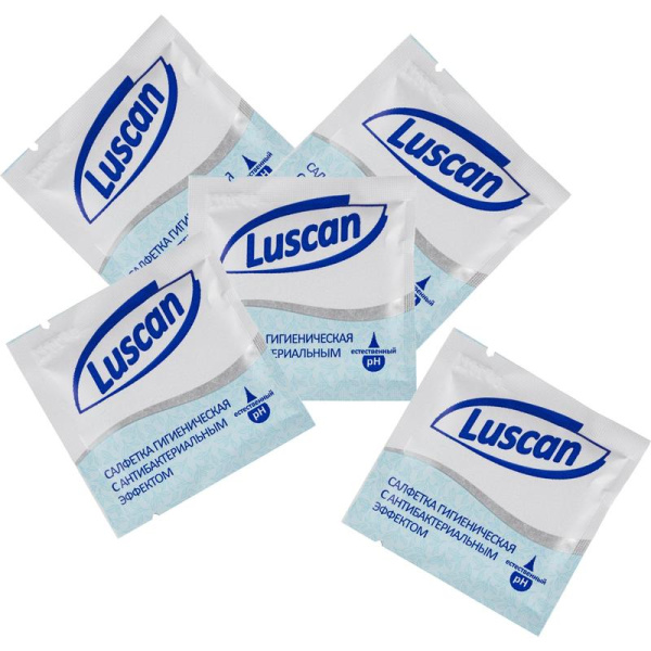 Влажные салфетки в индивидуальной упаковке антибактериальные Luscan 1000  штук