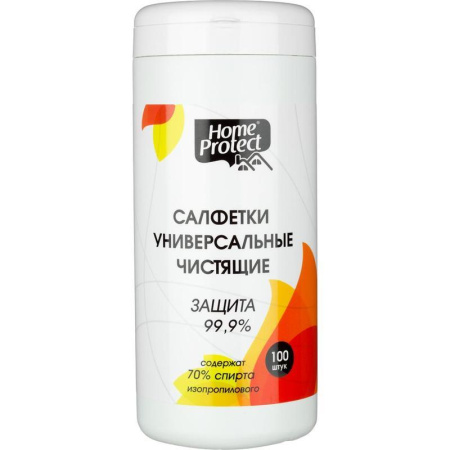 Салфетки влажные Home Protect универсальные (100 штук в тубе)