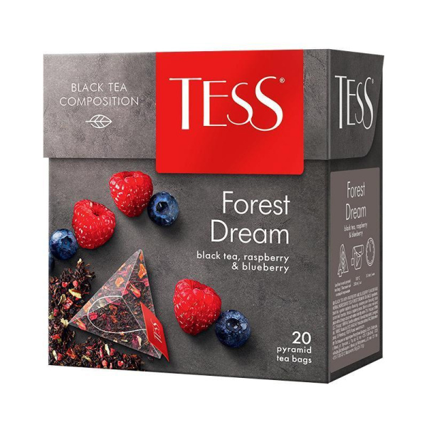 Чай Tess Forest Dream черный с лесными ягодами 20 пакетиков