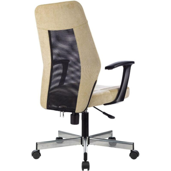 Кресло офисное Easy Chair 225 DSL бежевое/черное (сетка/ткань, металл)