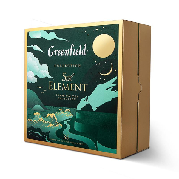 Чай Greenfield 5-й Элемент черный, зеленый, травяной 35 пакетиков