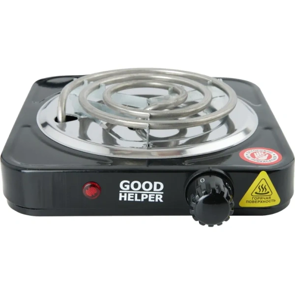 Плита электрическая Goodhelper ES-10T11 узкая черная (эмаль, 1 конфорка)