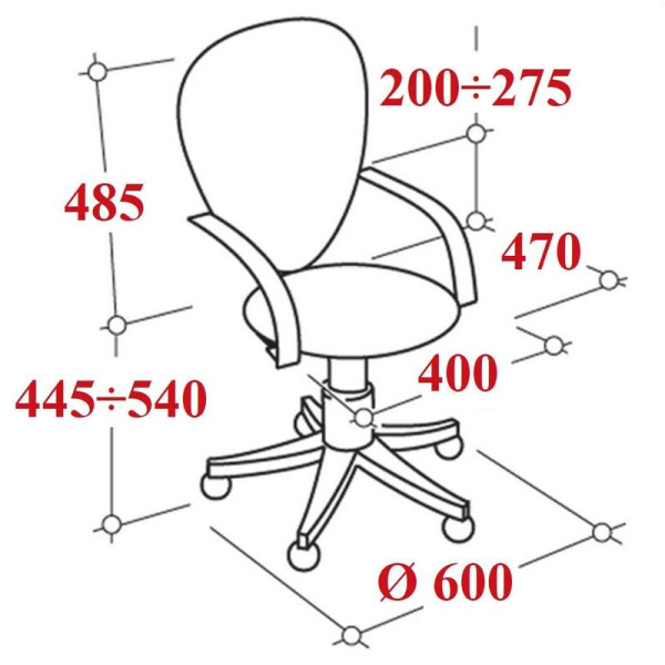 Кресло офисное Easy Chair 319 ТС черное (ткань, металл)