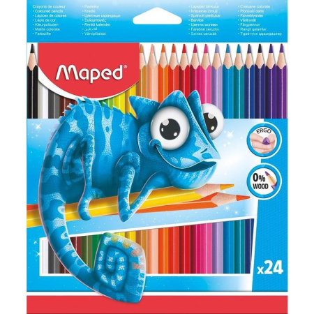 Карандаши цветные Maped Pulse 24 цвета трехгранные Карандаши цветные Maped Pulse 24 цвета трехгранные