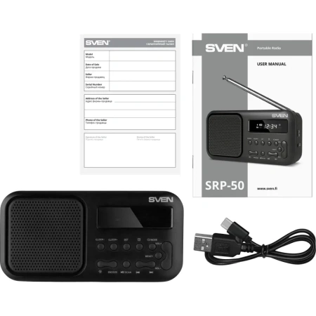 Радиоприемник Sven SRP-50 чёрный (SV-019655)