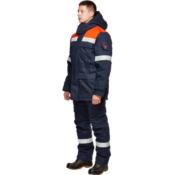 Костюм для защиты от электродуги Энергия КПК зимний синий/оранжевый 91.4  кал/см2 (размер 52-54, рост 182-188)