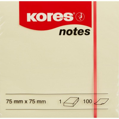 Стикеры Kores 75x75 мм желтые пастельные 100 листов Стикеры Kores 75x75 мм желтые пастельные 100 листов