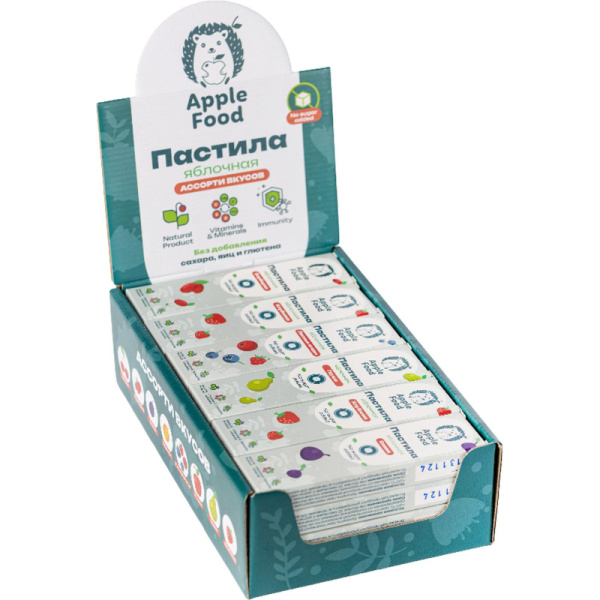 Пастила Apple Food ассорти без сахара (24 штуки по 40 г)