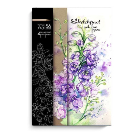 Скетчпад Феникс+ Цветы А5 56 листов сшивка