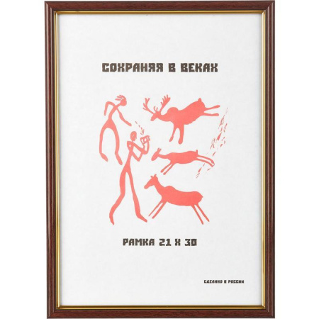 Рамка A4 21x30 см пластиковый багет 14 мм красное дерево