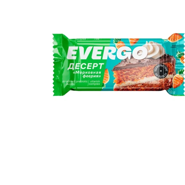Пирожное Evergo Морковная феерия протеиновое глазированное (12 штук по  50 г)