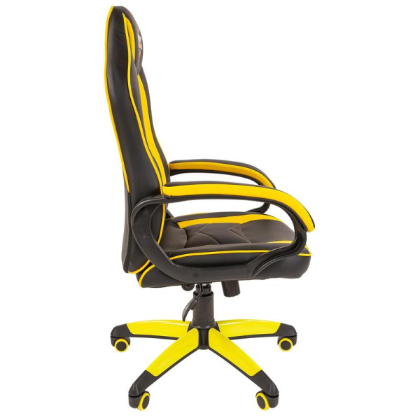 Кресло игровое Easy Game 687 TPU желтое/черное (экокожа, пластик)