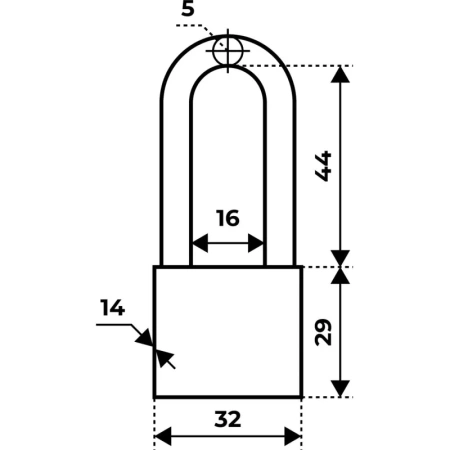 Замок навесной Аллюр ВС1Ч-032Д 32 мм хром